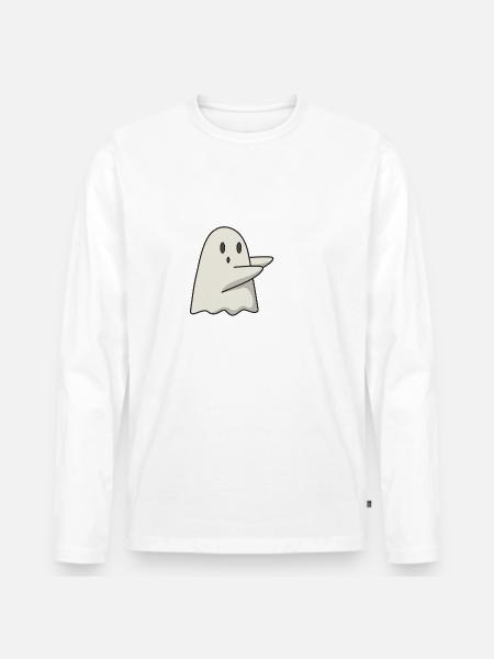Gespenst Geist Halloween Geschenk - Männer Premium Bio Langarmshirt - Weiß
