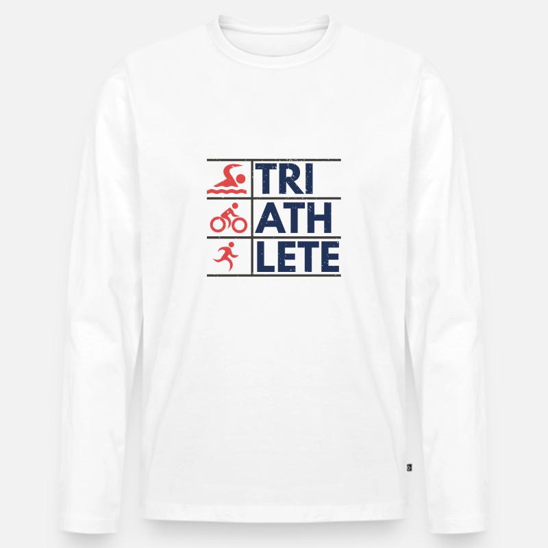 Triathlet v2 - Männer Premium Bio Langarmshirt - Weiß