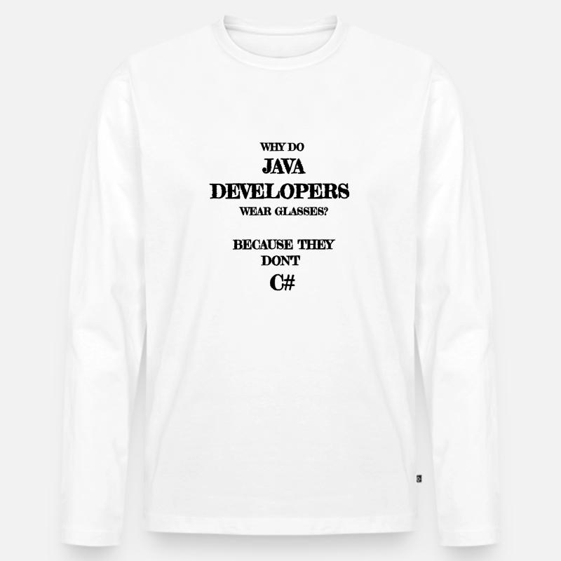 java developers joke Java Developer - T-shirt manches longues Premium bio Homme - blanc