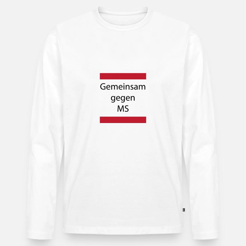 Gemeinsam gegen MS - Männer Premium Bio Langarmshirt - Weiß