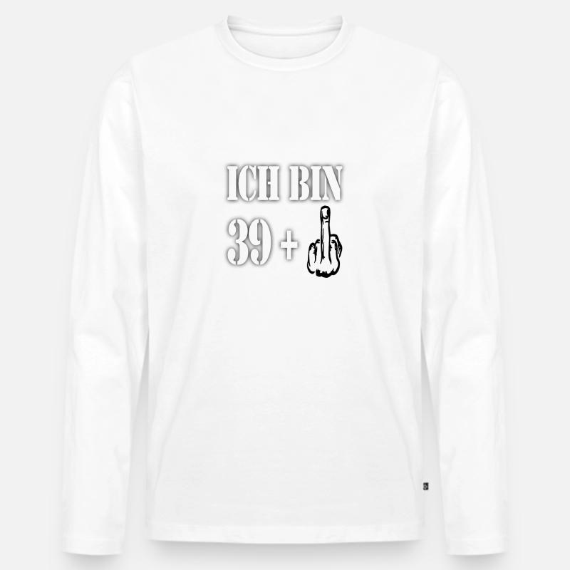 ICH BIN 39 GESCHENK - Männer Premium Bio Langarmshirt - Weiß