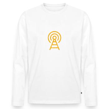 Cool Radio Signal Gift - Men's Premium Organic Long Sleeve Shirt - white - Front - Nico (187cm)