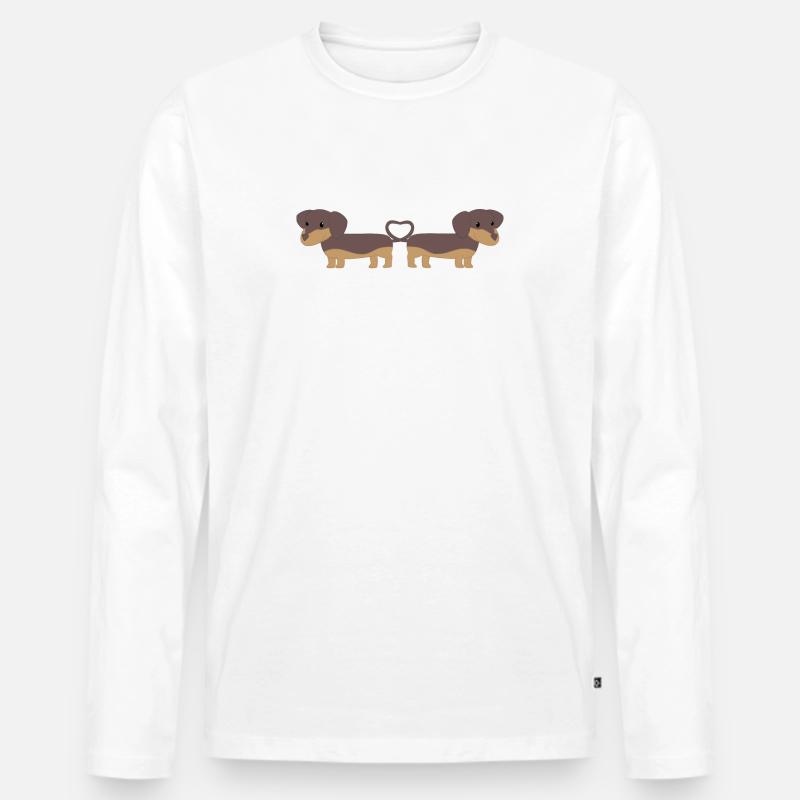 Dackel - Dackelliebe - Dachshund - Geschenk - Männer Premium Bio Langarmshirt - Weiß