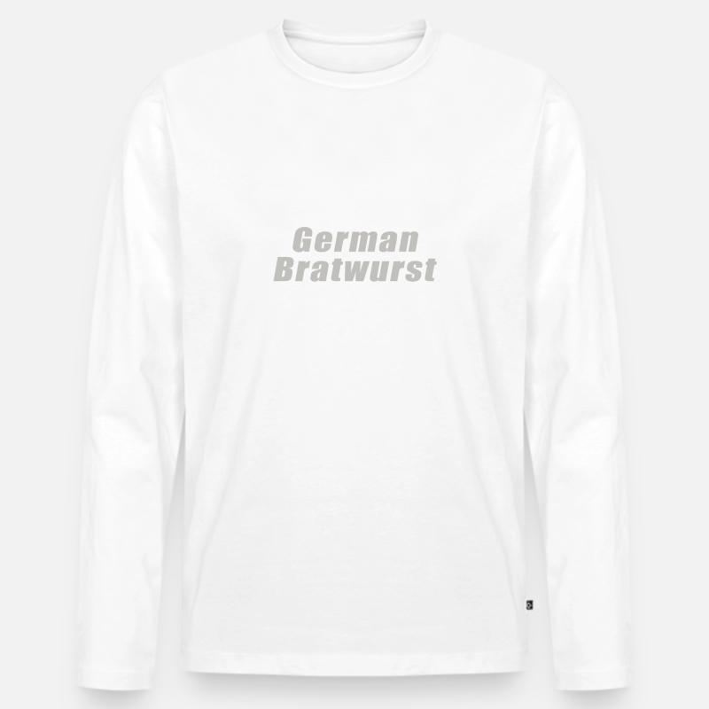 Deutsch Bratwurst - Männer Premium Bio Langarmshirt - Weiß