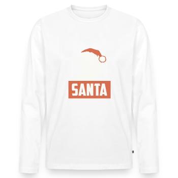 RETRO SANTA WEIHNACHTEN - Männer Premium Bio Langarmshirt - Weiß - Vorne - Nico (187cm)