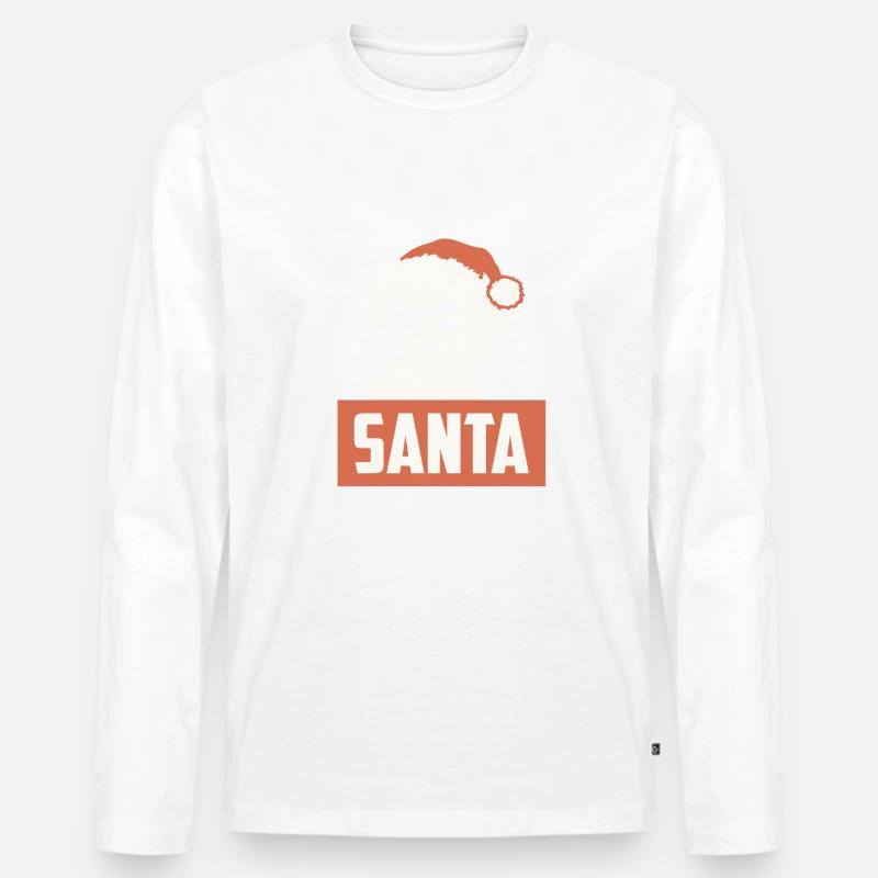 RETRO SANTA WEIHNACHTEN - Männer Premium Bio Langarmshirt - Weiß