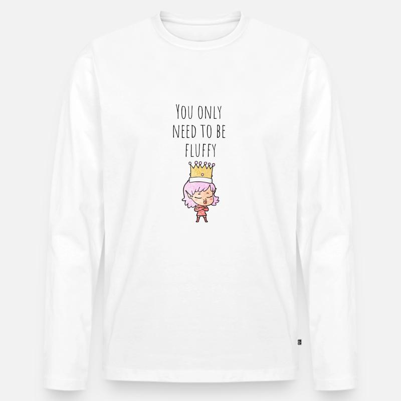 Fluffy - Männer Premium Bio Langarmshirt - Weiß
