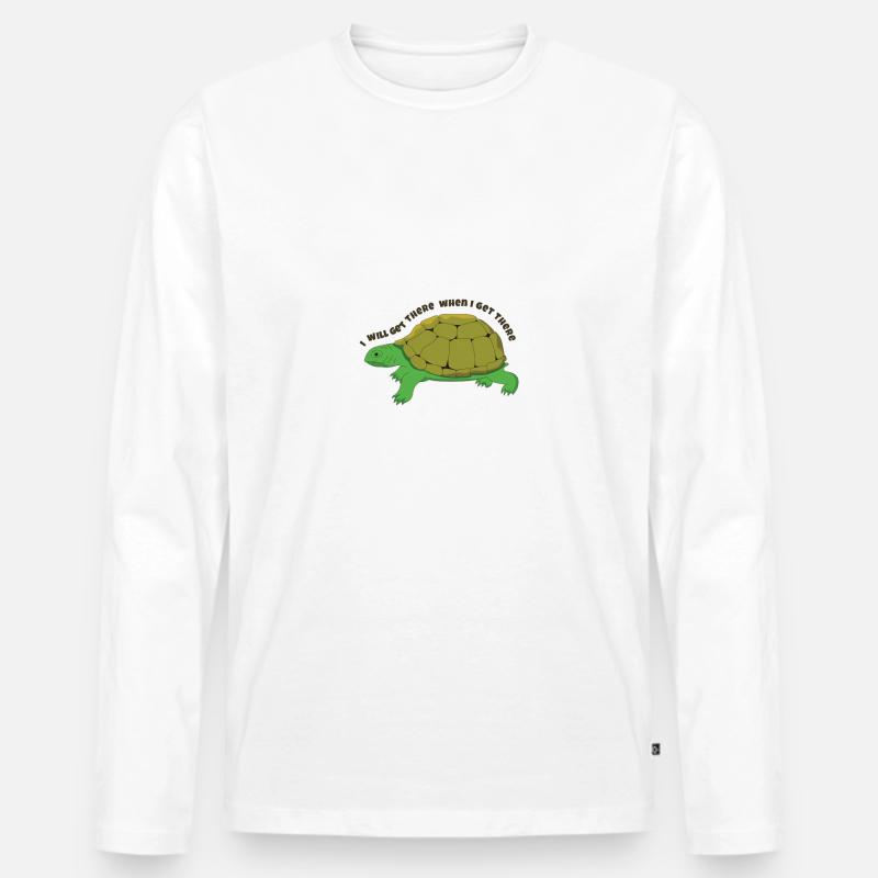 Get There - Männer Premium Bio Langarmshirt - Weiß