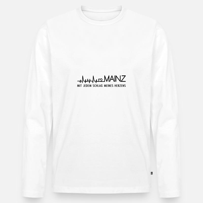Mainz - Männer Premium Bio Langarmshirt - Weiß