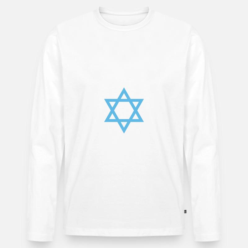 Jerusalem Israel Davidstern - Männer Premium Bio Langarmshirt - Weiß