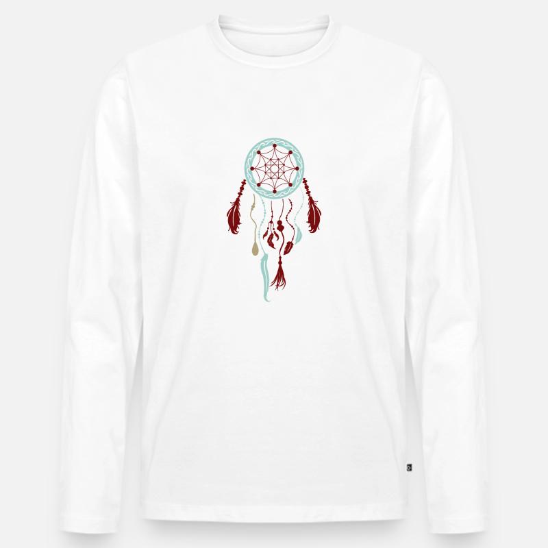 TRAUMFÄNGER - Männer Premium Bio Langarmshirt - Weiß