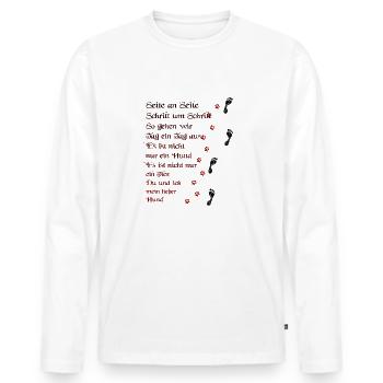 Dog Say you and me - Men's Premium Organic Long Sleeve Shirt - white - Front - Nico (187cm)