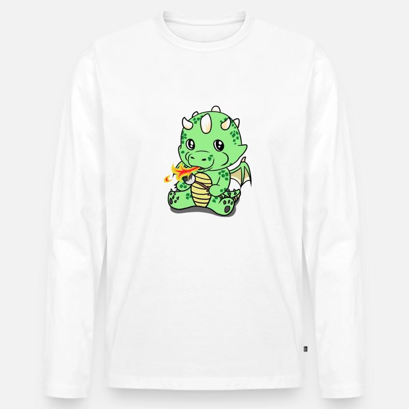 Marshmallow Drache - Männer Premium Bio Langarmshirt - Weiß