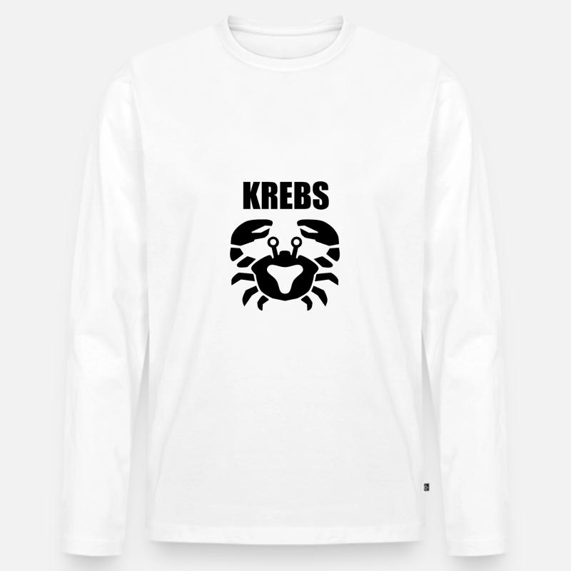Sternzeichen Krebs Geschenkidee - Männer Premium Bio Langarmshirt - Weiß