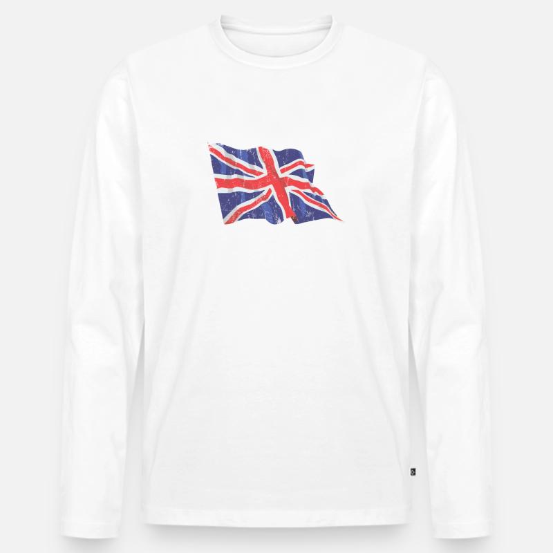 Great Britain England - Männer Premium Bio Langarmshirt - Weiß