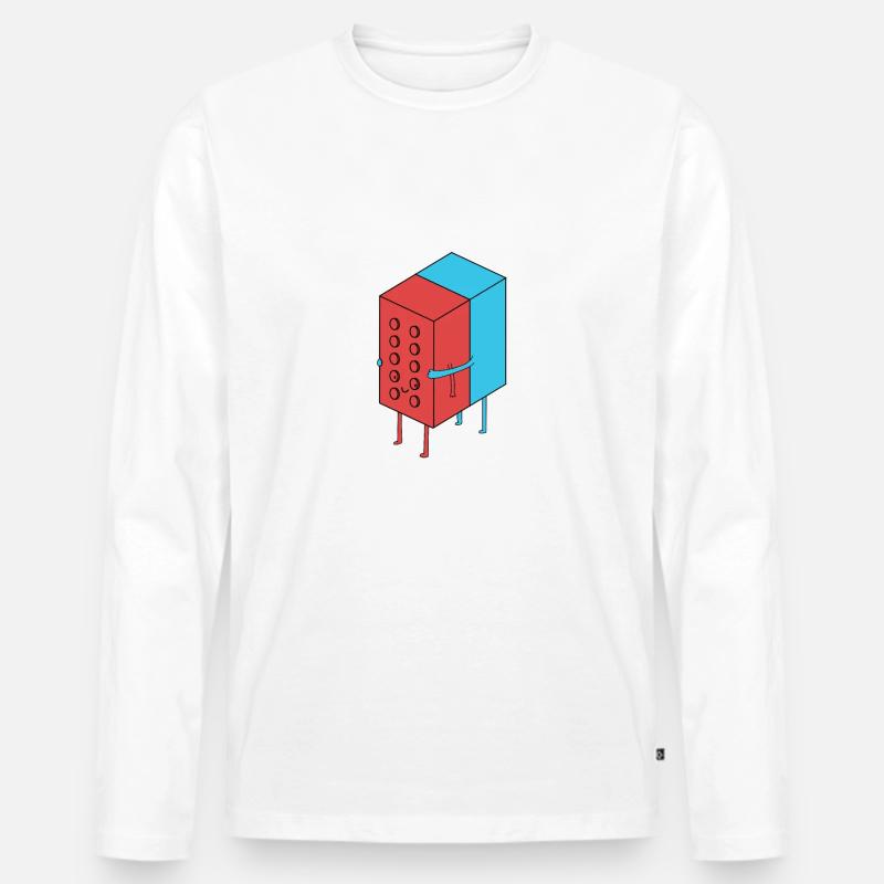 Valentins Bausteine - Männer Premium Bio Langarmshirt - Weiß