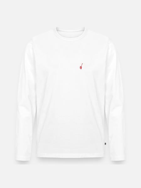 guitar - Men's Premium Organic Long Sleeve Shirt - white