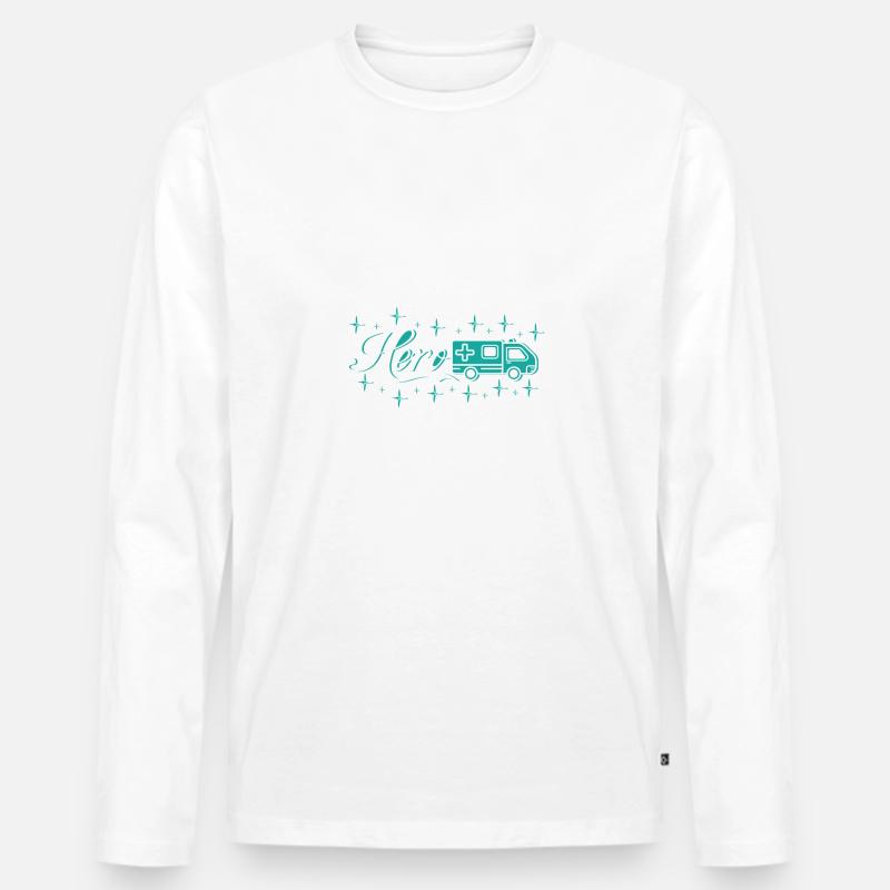 Rettungssanitäter Rettungsassistent Geschenk - Männer Premium Bio Langarmshirt - Weiß