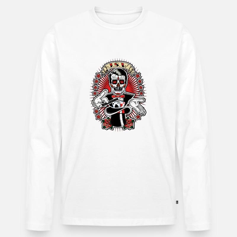 hat trick - Männer Premium Bio Langarmshirt - Weiß