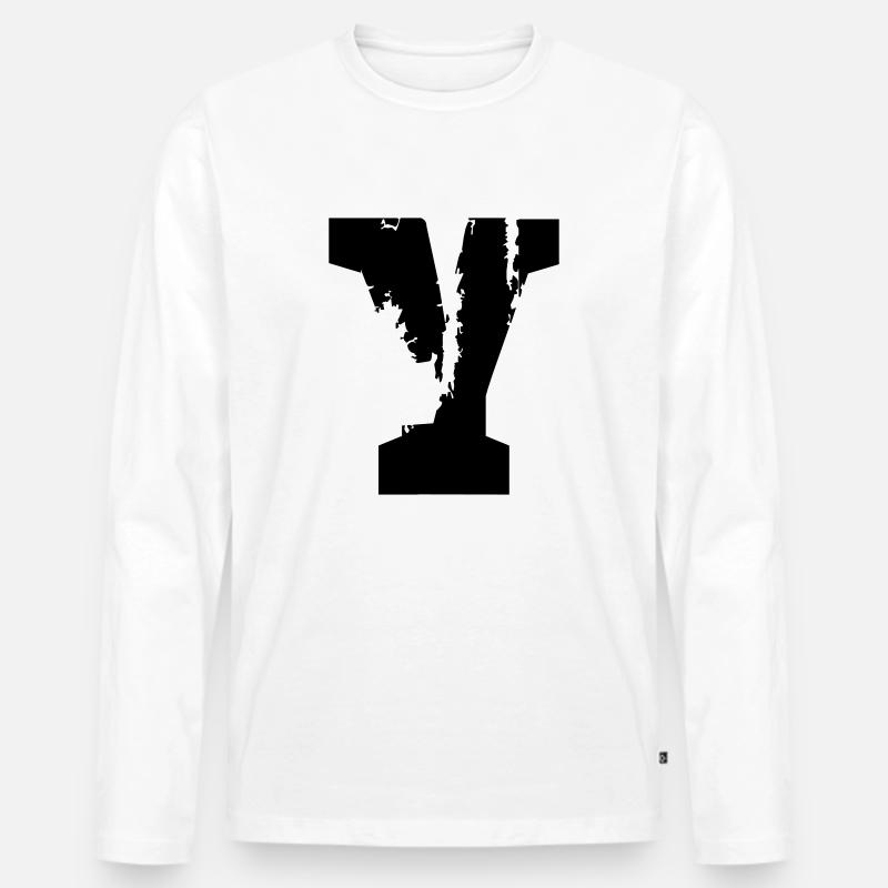 Y - Buchstabe - Männer Premium Bio Langarmshirt - Weiß