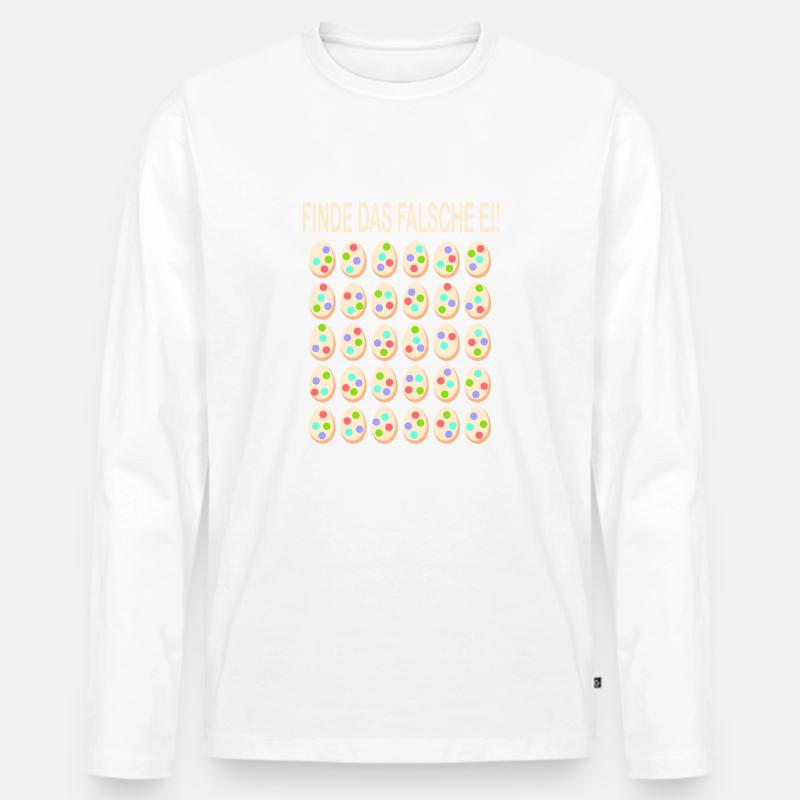 Finde das falsche Ei Rätsel - Männer Premium Bio Langarmshirt - Weiß