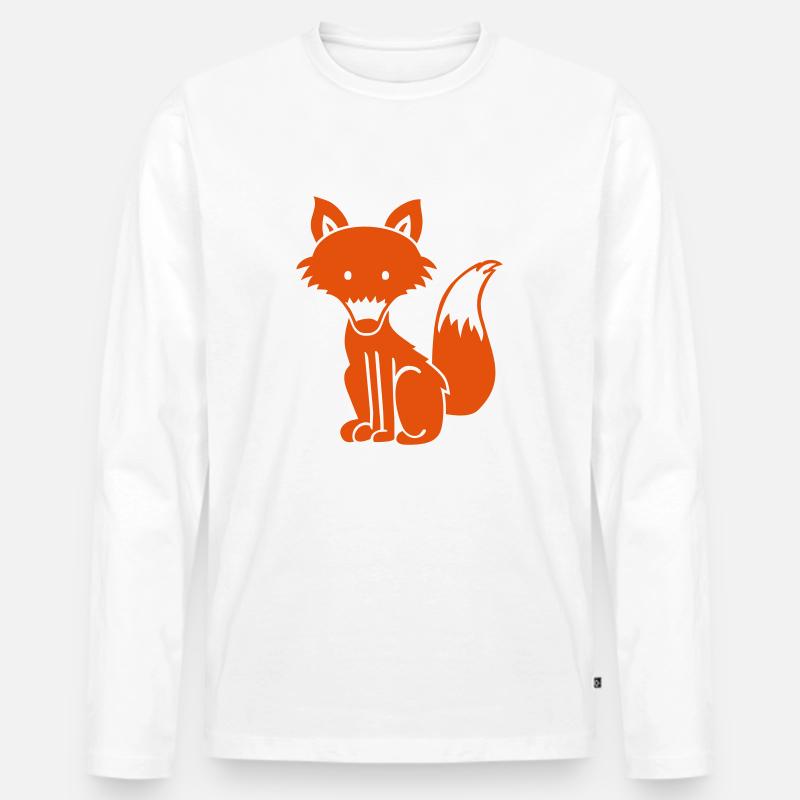 Fuchs - Männer Premium Bio Langarmshirt - Weiß