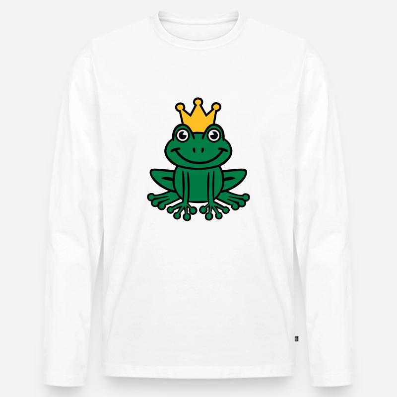 Frosch - Männer Premium Bio Langarmshirt - Weiß