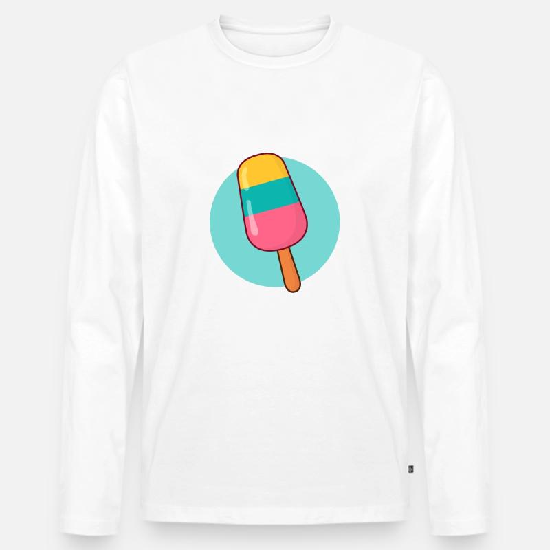 Eis am Stiel - Männer Premium Bio Langarmshirt - Weiß