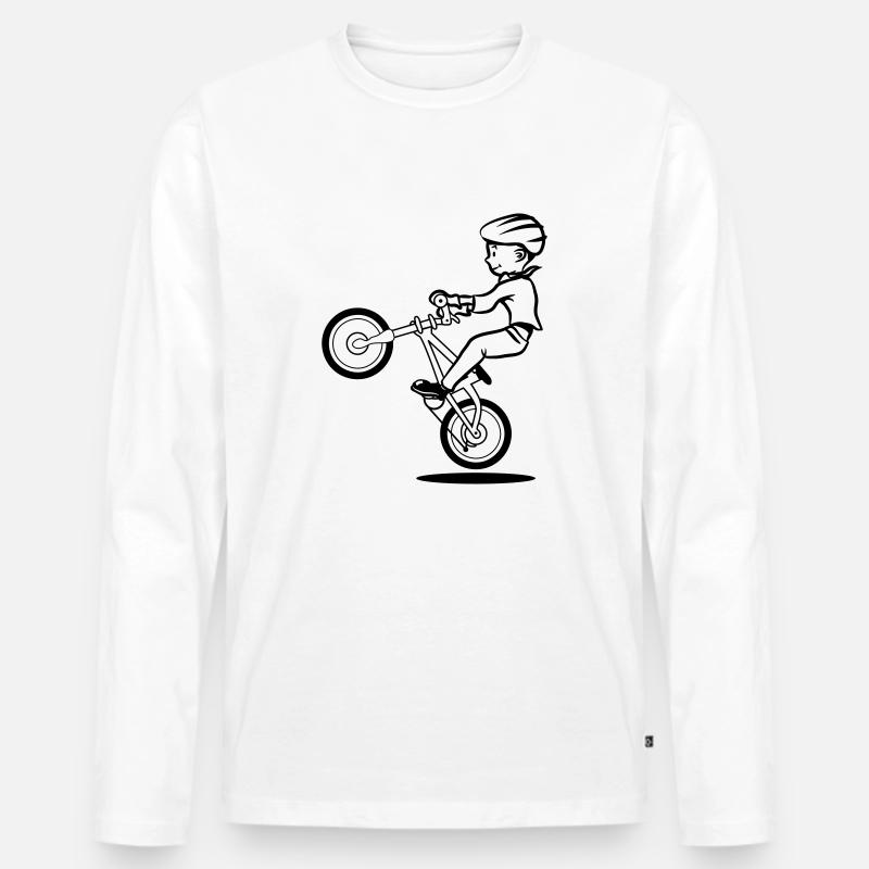 fahrrad biker junge kind - Männer Premium Bio Langarmshirt - Weiß