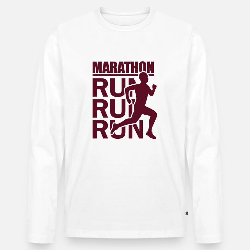 Marathon (Run) - Männer Premium Bio Langarmshirt - Weiß