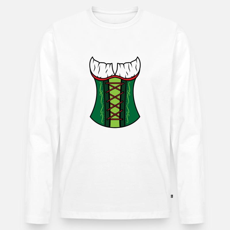 Frauen Dirndl München Bayern - Männer Premium Bio Langarmshirt - Weiß
