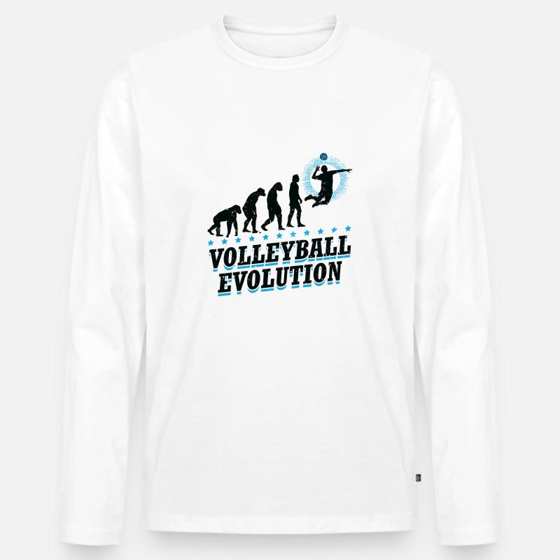 Evolution Volleyball Team Beachvolleyball - Männer Premium Bio Langarmshirt - Weiß