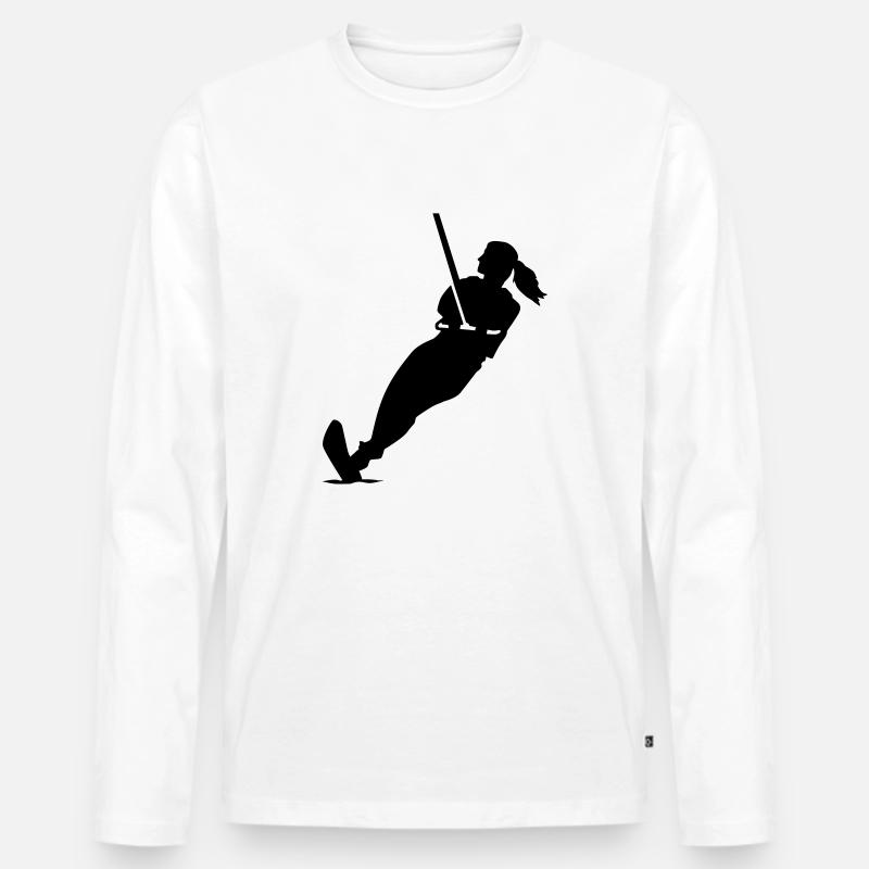 Wasserski - Männer Premium Bio Langarmshirt - Weiß