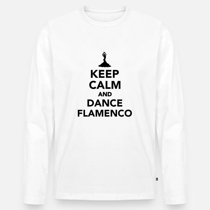 Flamenco - Männer Premium Bio Langarmshirt - Weiß