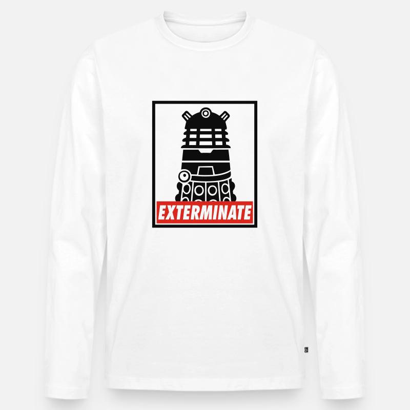 Dalek - Männer Premium Bio Langarmshirt - Weiß