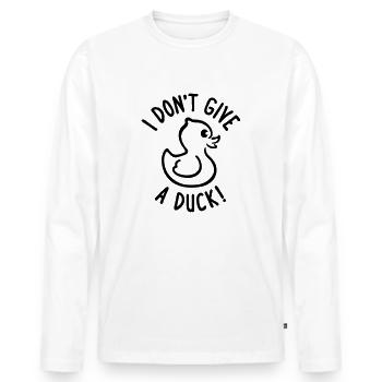 Ne donnez pas un canard - T-shirt manches longues Premium bio Homme - blanc - Devant - Nico (187cm)