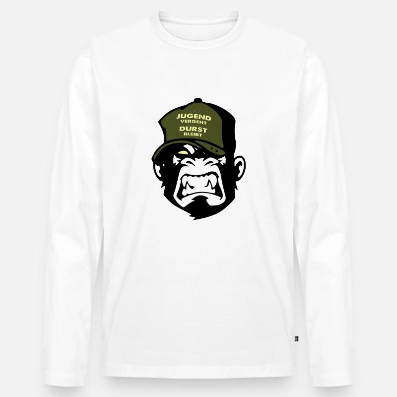 Spruch Jugend - Männer Premium Bio Langarmshirt - Weiß