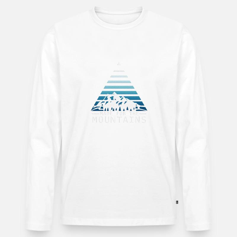 Made for Mountains - Männer Premium Bio Langarmshirt - Weiß
