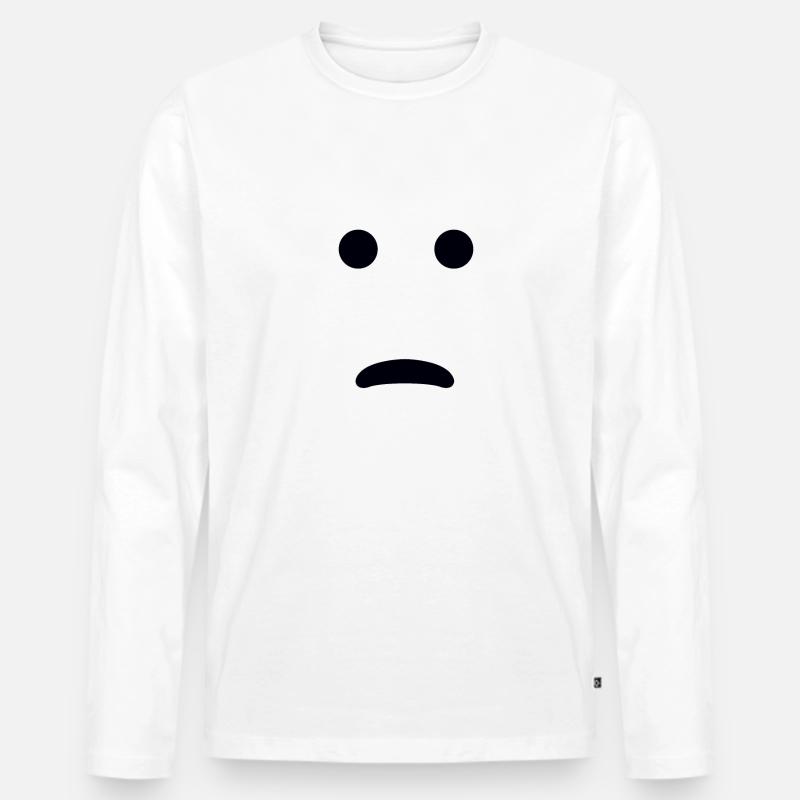 Augenrollen-Emojis - Männer Premium Bio Langarmshirt - Weiß