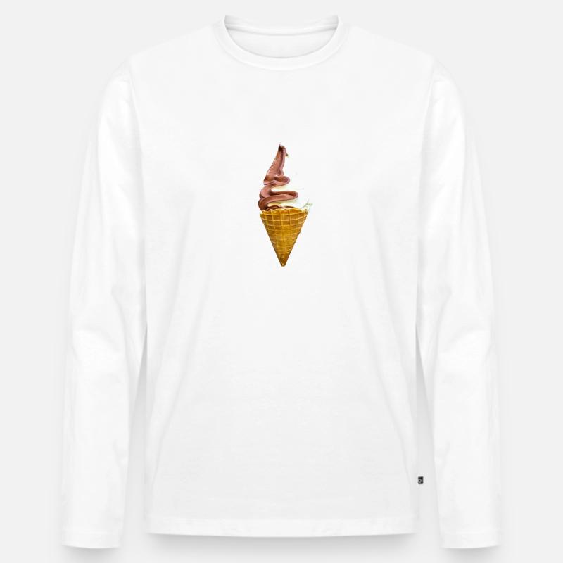 Softeis - Männer Premium Bio Langarmshirt - Weiß