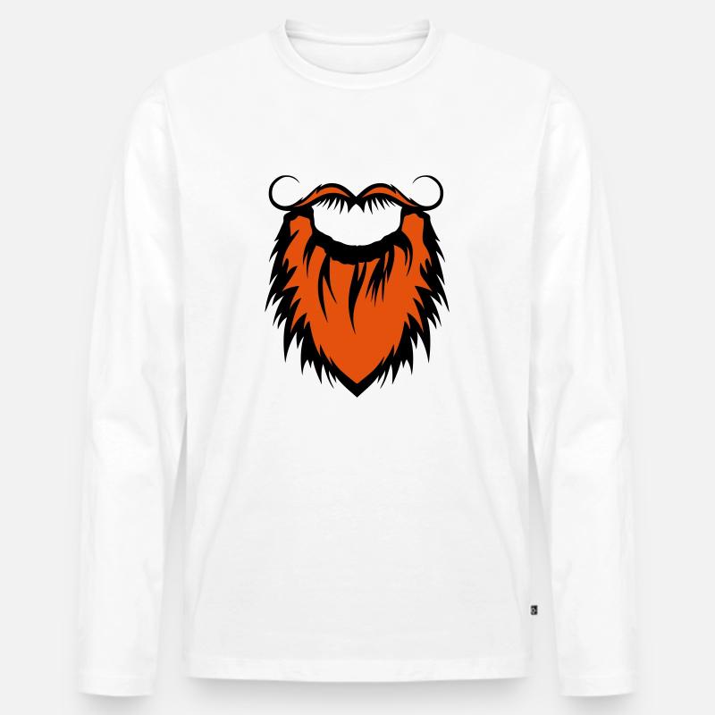 Bart und Schnurrbart 20122 - Männer Premium Bio Langarmshirt - Weiß