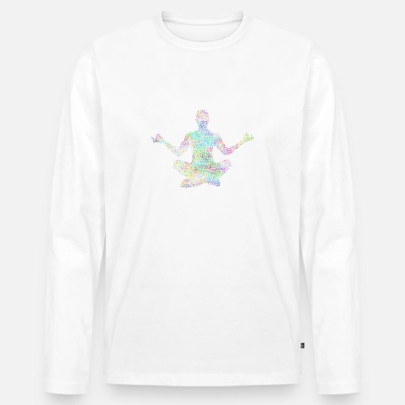 Psychedelic Meditation - Männer Premium Bio Langarmshirt - Weiß