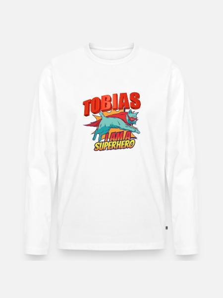 Tobias - T-shirt manches longues Premium bio Homme - blanc