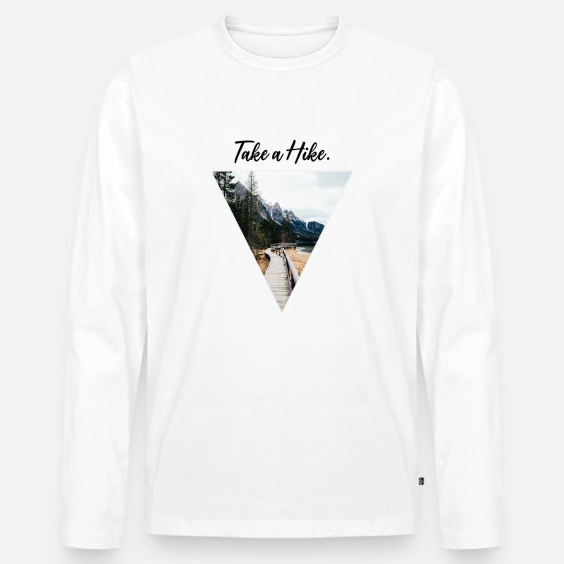 Take a Hike - Männer Premium Bio Langarmshirt - Weiß