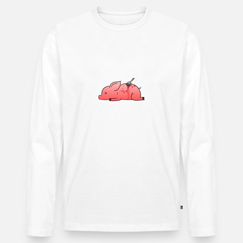 Dead Pig - Männer Premium Bio Langarmshirt - Weiß