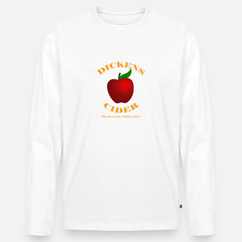 Dickens Cider - Männer Premium Bio Langarmshirt - Weiß