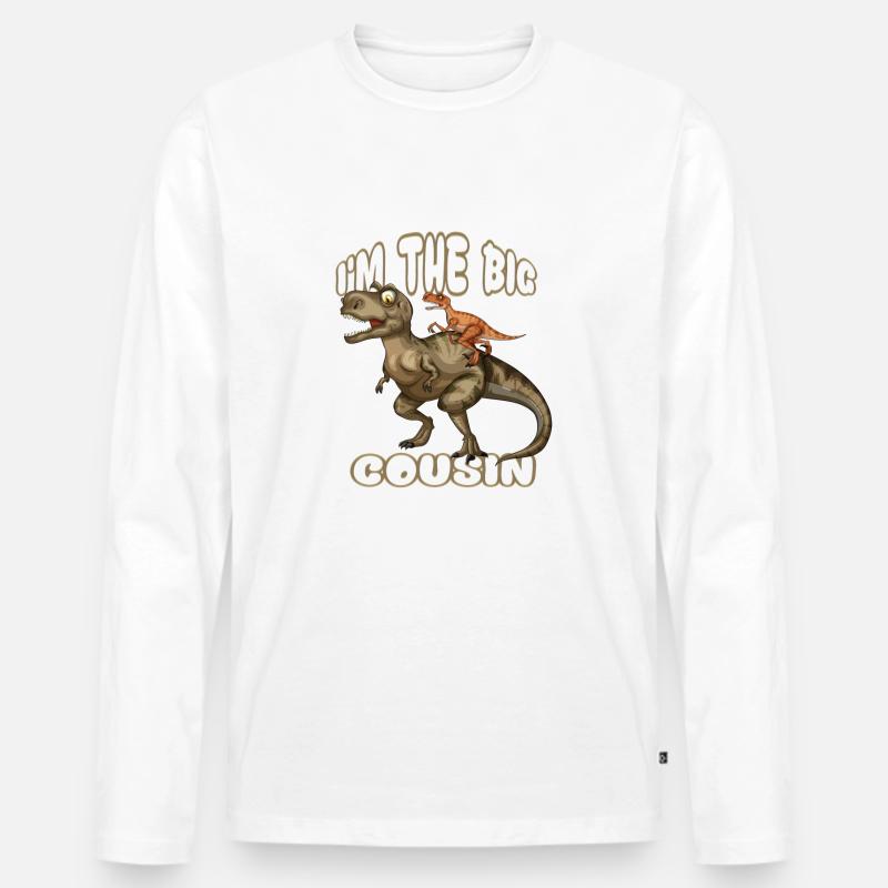 Ich bin das große Cousin-Geschenk - Männer Premium Bio Langarmshirt - Weiß