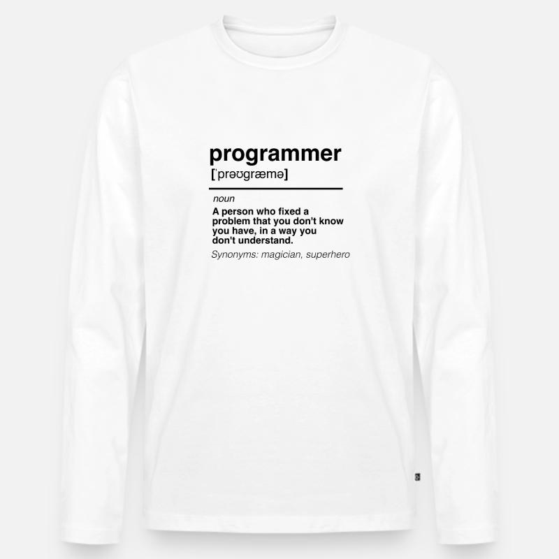 Funny software developer engineer programmer - Men's Premium Organic Long Sleeve Shirt - white