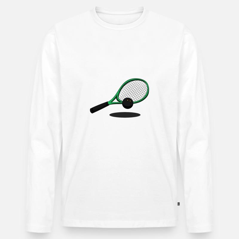 Squashball Squashball Schläger Squashen Squash - Männer Premium Bio Langarmshirt - Weiß
