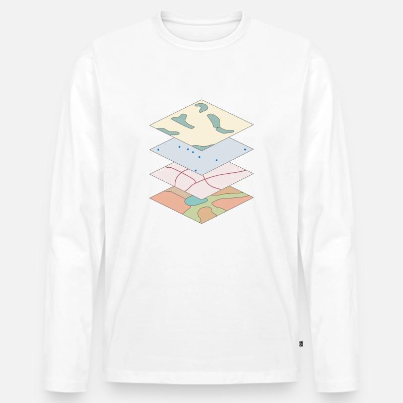 Kartographie - Männer Premium Bio Langarmshirt - Weiß